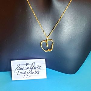 Tiffany&Co Elsa Peretti Apple Pendant Necklace 18k Yellow Gold